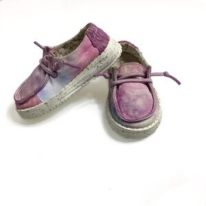 Hey Dude Wendy Kids Tie-Dye Purple Casual Shoes